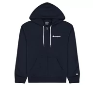 Bluzy męskie - Champion Męska bluza z kapturem Legacy American Classics Heavy Power blend Terry małe logo na zamek błyskawiczny bluza z kapturem, granatowa, XS - miniaturka - grafika 1