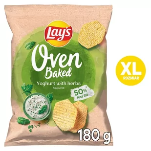 Lay's Oven Baked Pieczone formowane chipsy ziemniaczane o smaku jogurtu z ziołami 180 g - Chipsy - miniaturka - grafika 1