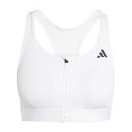 Biustonosze - adidas Damski biustonosz treningowy Powerreact Medium Support Zip Bra L A-B - miniaturka - grafika 1