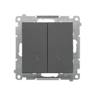 Wyłączniki światła i elektryczne - Wyłącznik schodowy podwójny Simon 55 - grafitowy mat - miniaturka - grafika 1