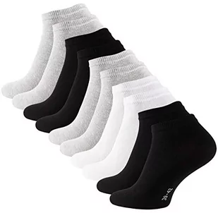 STARK SOUL Essentials skarpety do sneakersów, 10 par, bawełna, czarny, biały, szary, niebieski, różowy, czerwony, żółty, pomarańczowy, kolorowy, rozmiar 35-50, certyfikat Öko-Tex Standard 100, 10 par - Skarpetki damskie - miniaturka - grafika 1