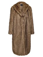 Płaszcze damskie - ONLY Futro Dawn 15352794 Brązowy Regular Fit - miniaturka - grafika 1