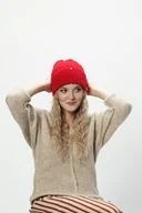 Czapki damskie - Alpaka czapka Urszula - czerwony - miniaturka - grafika 1