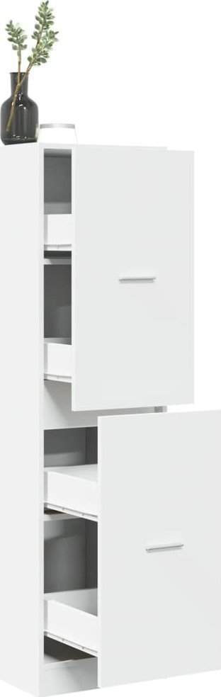 vidaXL Szafka apteczna,biała, 40x41x144,5 cm, materiał drewnopochodny
