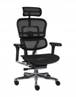 Fotele i krzesła biurowe - Ergonomiczny fotel biurowy Ergohuman 2 Elite BS Black, GROSPOL, siatkowy, Czarny - miniaturka - grafika 1