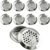 Kratki wentylacyjne - Kratka wentylacyjna okrągła, kratka wentylacyjna ze stali nierdzewnej, rozstaw montażowy 35 mm, srebrna, 10 sztuk (wypukła) - miniaturka - grafika 1