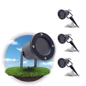 Lampy ogrodowe - ZESTAW 3x Lampa ogrodowa PORTO + 3x żarówka GU10 3W premium ZIMNA - miniaturka - grafika 1