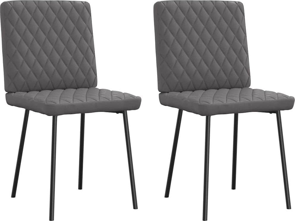 vidaXL Krzesła stołowe, 2 szt., szare, obite sztuczną skórą