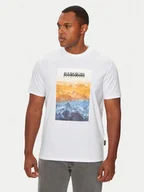 Koszulki męskie - Napapijri T-Shirt S-Rollin NP0A4I3D Biały Regular Fit - miniaturka - grafika 1