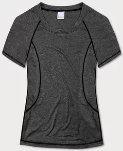 SPORTOWY T-SHIRT DAMSKI GRAFITOWY (A-2158) - MADE IN ITALY - Koszulki i topy damskie - miniaturka - grafika 1