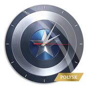 Zegary - NoName Zegar ścienny z połyskiem Kapitan Ameryka 001 Marvel Niebieski MWCCAPAM022 - miniaturka - grafika 1