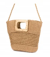 Torebki damskie - Duża torba damska boho modna na lato pasek solidna listonoszka kosz - miniaturka - grafika 1