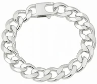 Bransolety męskie - Bransoleta Srebrna Męska Pancerka Soczewkowa Gruba 1,50 cm Grawer Gratis - miniaturka - grafika 1