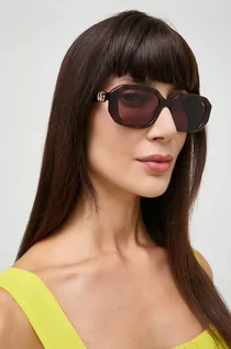 Okulary przeciwsłoneczne - Gucci okulary przeciwsłoneczne damskie kolor brązowy - grafika 1
