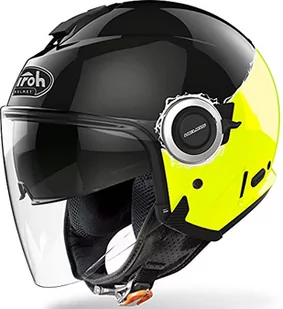 Airoh Męski kask Hef31, czarny/żółty błyszczący, MC - Kaski motocyklowe - miniaturka - grafika 1