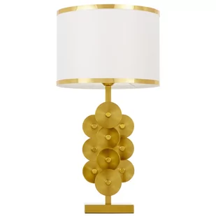 LAMPA NOCNA GLAMOUR BIAŁO-MOSIĘŻNA SALERNO - Lampy stojące - miniaturka - grafika 1