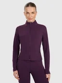 Bluzy damskie - 4F Bluza rozpinana bez kaptura damska - fioletowa L - miniaturka - grafika 1