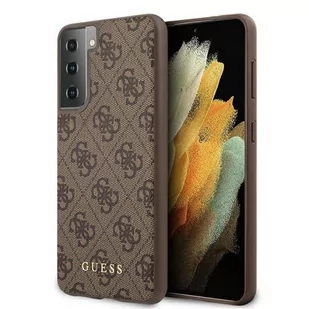Guess 4G Metal Logo - Etui Samsung Galaxy S21 + brązowy - Etui i futerały do telefonów - miniaturka - grafika 1