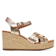 Espadryle damskie - Espadryle Clarks Sabina Strap 26181463 Złoty - miniaturka - grafika 1