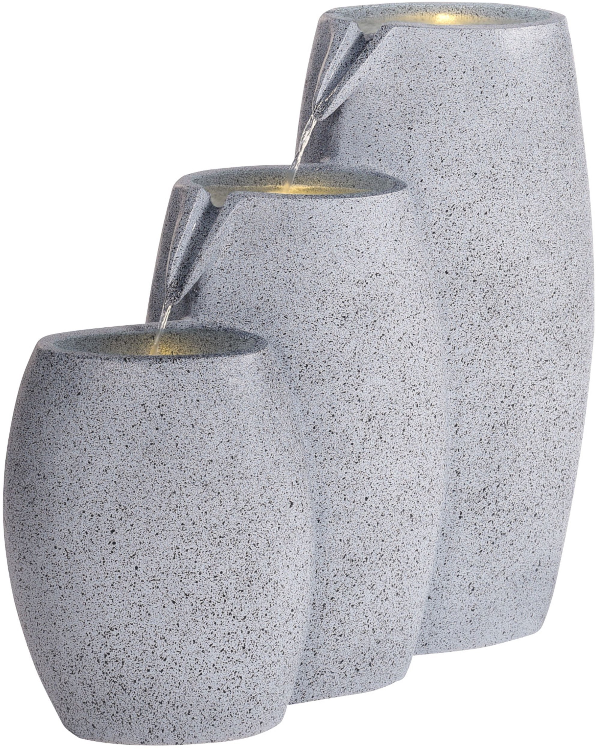 Beliani Fontanna ogrodowa z LED szara ARKLE