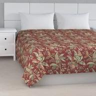 Narzuty - Dekoria Narzuta pikowana w pasy wzory roślinne i kwiatowe na czerwono-ceglanym tle 100 x 160cm Gardenia 836-142-12 - miniaturka - grafika 1
