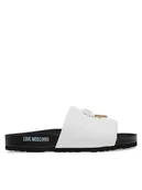 Klapki i japonki damskie - LOVE MOSCHINO Klapki JA28283G1MIE0100 Biały - miniaturka - grafika 1