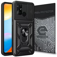 Etui i futerały do telefonów - Etui Exoguard Camshield + Szkło - Xiaomi Redmi 10C / Poco C40 - Pancerne Case Obudowa Futerał Ring - miniaturka - grafika 1