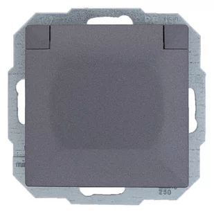 Abex Perła antracyt gniazdo bryzgoszczelne +0) PT-16PH PT-16PH-antracyt - Gniazdka elektryczne - miniaturka - grafika 1