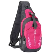 Torebki damskie - FLAMEHORSE Męski plecak Sling Chest Crossbody Torba na ramię Travel Sports Gym Daypack Rose red - miniaturka - grafika 1