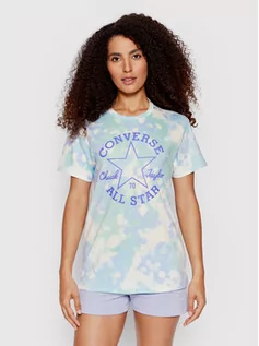 Koszulki i topy damskie - Converse T-Shirt Washed Floral Patch 10023208-A03 Niebieski Loose Fit - grafika 1