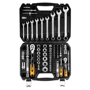 NEO-TOOLS Klucze nasadowe 1/2", 1/4" , zestaw 82 szt., CrV TOP-08-672 - Zestawy narzędziowe - miniaturka - grafika 1