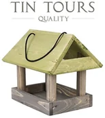 Karmniki dla ptaków - SZARY DREWNIANY KARMNIK DLA PTAKÓW 28x20x24 cm - miniaturka - grafika 1