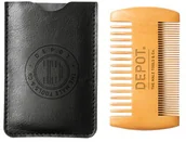 Kosmetyki i akcesoria do pielęgnacji brody - Depot 739 Drewniany grzebień do brody z etui - miniaturka - grafika 1