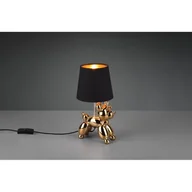 Lampy stojące - Reality LEUCHTEN Lampa stołowa Bello z figurą psa, czarna/złota - miniaturka - grafika 1