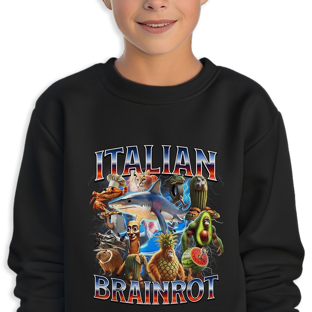 BLUZA Dziecięca Czarna Prezent Na Święta BRAINROT ITALIAN TRALALELO 152cm