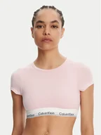 Koszulki i topy damskie - Calvin Klein Underwear T-Shirt LV00QF7213 Różowy Slim Fit - miniaturka - grafika 1