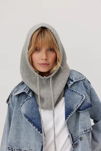 Balaklawa z kaszmirem Bedford szara - Apaszki i szaliki damskie - miniaturka - grafika 1