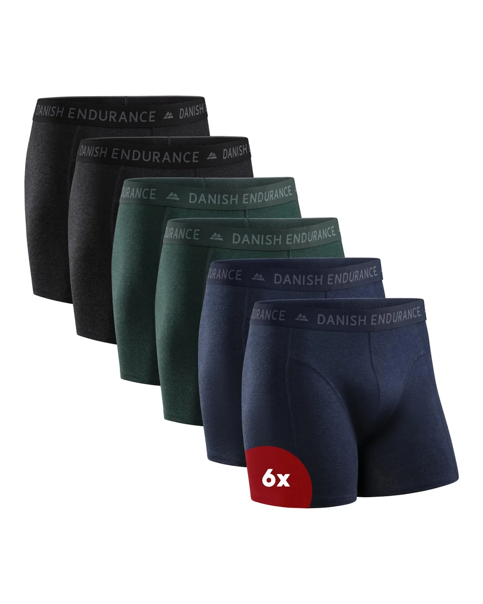 DANISH ENDURANCE 6-PACK Bokserki Męskie Bawełniane 95%, Wygodna Bielizna Premium, Gwarancja Antydziurkowa
