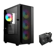 Obudowy komputerowe - Gembird Fornax 4000 ARGB Czarny + CCC-PSU80P-BBP-600 600W 80+ Bronze Czarny - miniaturka - grafika 1
