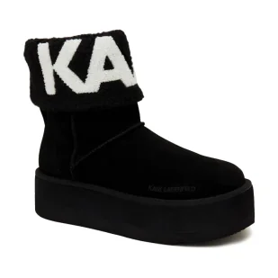 Karl Lagerfeld Skórzane śniegowce THERMO Karl Logo - Śniegowce damskie - miniaturka - grafika 1