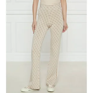 GUESS Spodnie dzianinowe flare fit - Spodnie damskie - miniaturka - grafika 1