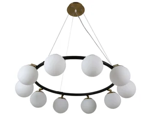 MODICA W10 lampa wisząca z regulowanymi kloszami czarno-mosiężna 10xG9 - Lampy ścienne - miniaturka - grafika 1