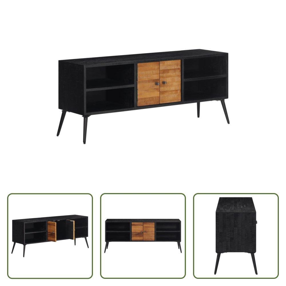 The Living Store Szafka pod telewizor 112x31x45 cm Drewno tekowe z recyklingu