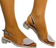 Czółenka - Sandały S.Barski MR38-386 Silver Srebrny - S.BARSKI - miniaturka - grafika 1