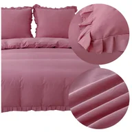 Pościel - Pościel BAWEŁNIANA 160x200 3 części poszewki 70x80 falbany klasyczna LYNDA - miniaturka - grafika 1