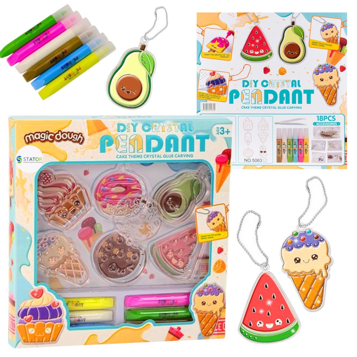 Breloczki dla dzieci ZESTAW DO TWORZENIA BRELOCZKÓW MALOWANIE 6 szablonów