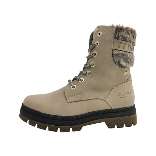 Tom Tailor Damskie 4290560021 modne kozaki, dkcream, 37 EU, dkcream, 37 EU