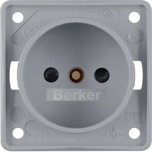 Hager Polo Integro Flow Gniazdo b/u z przesłonami styków szary mat 961942506 961942506 - Gniazdka elektryczne - miniaturka - grafika 1