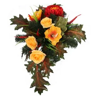 Stroik dekorowany w wazonie 60 x 40 cm SDWB-07 - Sztuczne kwiaty - miniaturka - grafika 1