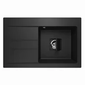 Zlewozmywaki - ZLEWOZMYWAK GRANITOWY LAVELLO QUBE 1.0 CZARNY LEWY - miniaturka - grafika 1